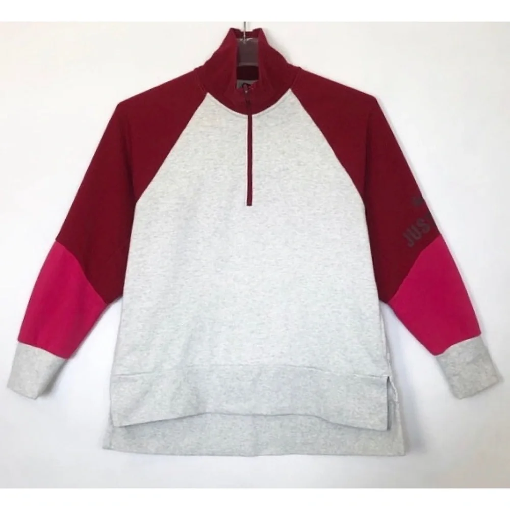 NIKE Dri-FIT Sweatshirt Workout Activewear Red/Grey/Pink